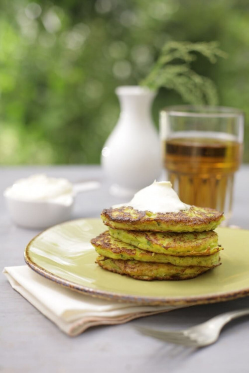 Early courgettes pancakes